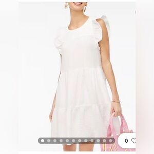 JCrew white ruffle sleeve dress